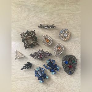 11 pieces vintage rhinestone bundle